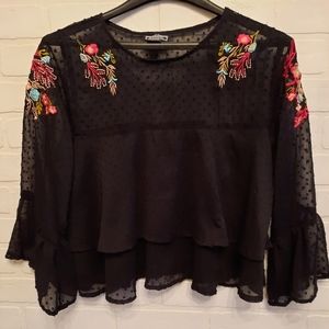 Angie Embroidered Floral Blouse
